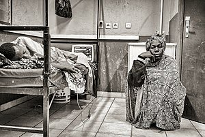 Doctor examining child